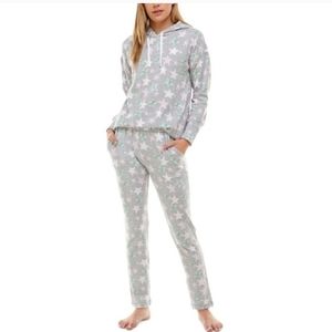 NWT Roudelain Soft Stars Drop Shoulder Hoodie Slim Leg Pant Lounge Pajama Set